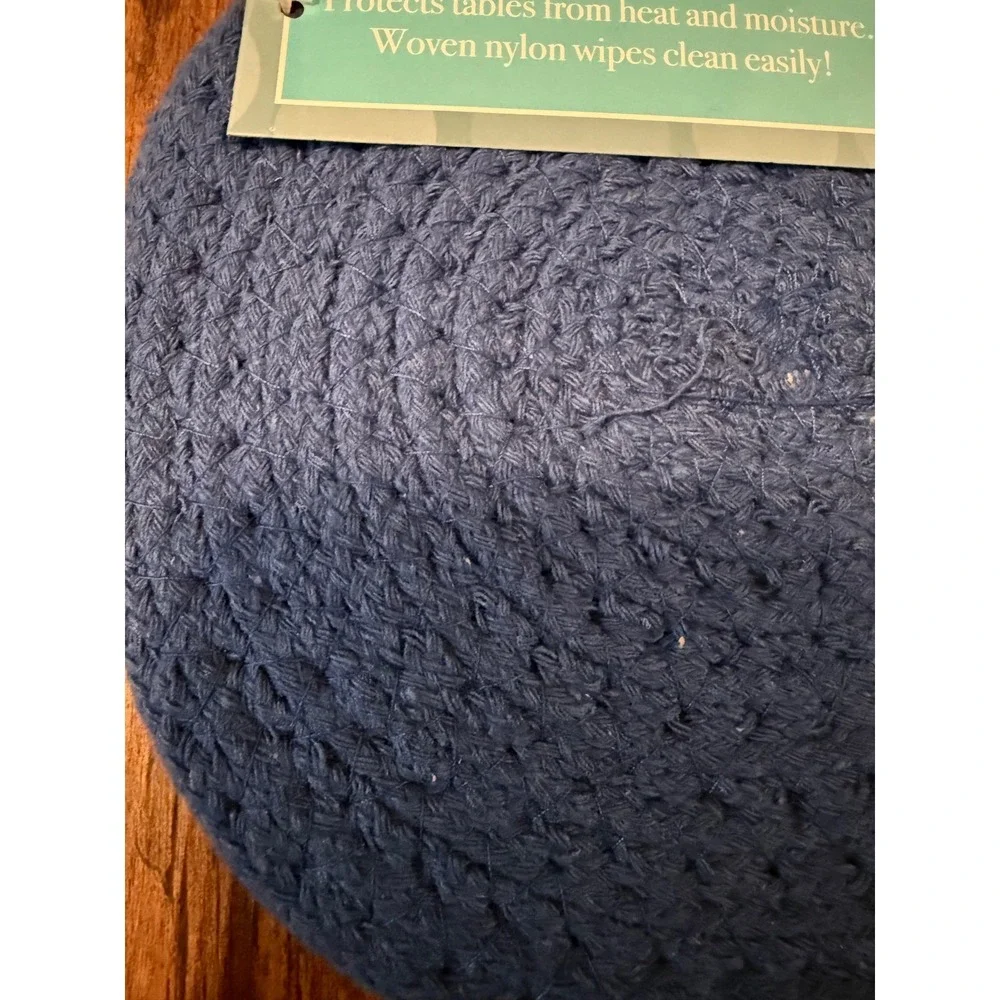 2 pk Woven Trivets - BASE4 - Blue - 6.5